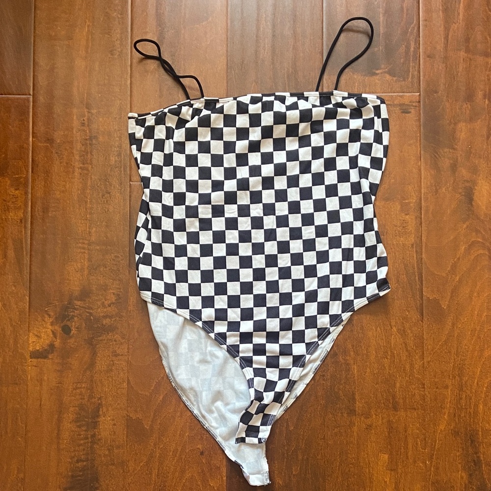 Checkered bodysuit